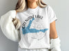 White t-shirt with Grenada Lake Mississippi graphic and compass design.