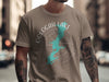 Oologah Lake Oklahoma map graphic on tan t-shirt with compass design.