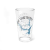 Clear glass pint glass with "Lake Hartwell Georgia" and a blue lake map design.