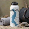White water bottle with blue lake shape and "SAMMAMISH WASH" text.