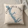 Cedar Creek Lake map with compass rose graphic and Texas text.