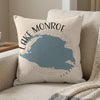 Cushion with a map of Lake Monroe, Florida and compass rose.