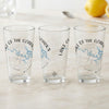 Three clear glasses feature "Lake of the Ozarks, Missouri" text and a compass rose map.