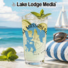 Glass with Lake Winnipesaukee map and "Lake Massabesic New Hampshire" text.