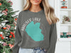 Graphite sweatshirt with "Hauser Lake Idaho" and a turquoise lake outline graphic.