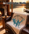 Woven throw blanket with Carters Lake map and "Georgia" text.