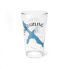 Clear glass pint glass with a blue fish outline and "LAKE DARLING" text.