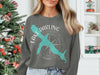 Gray sweatshirt with "Lake Darling Iowa" and a teal map outline over a compass.