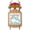 Sled ornament with "Merry Christmas FROM Lake D'Arbonne" and a turquoise map.