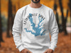 White sweatshirt with Lewisville Lake Texas map graphic and compass rose.