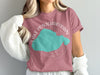Rose t-shirt with Lake Pontchartrain map graphic and compass rose.