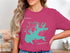 Pink t-shirt featuring a teal map outline of Herb Parsons Lake, Tennessee.