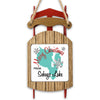 Sled ornament with "Merry Christmas FROM Sebago Lake" and a teal map.