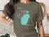 Lake Pulaski Minnesota graphic on a dark olive t-shirt.