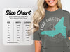 Comfort Colors 1717 heavyweight adult tee size chart with width and length measurements.