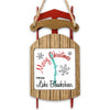Red and wood sleigh ornament with "Merry Christmas From Lake Blackshear" text.