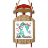 Red metal sled ornament with wood accent and Merry Christmas from Lake Massabesic text.