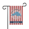 Garden flag with red and white stripes, Lake Superior map, and "The Smith Family".