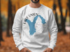 White sweatshirt with blue Lake Union map and Washington text.
