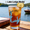Glass of iced tea with a lemon slice and "Odina Lake" graphic.