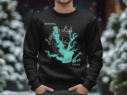Lewisville Lake Texas Map Design T-Shirt or Sweatshirt