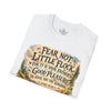 Fear Not Little Flock Scripture Luke 12:32 Ultra Soft T-Shirt | Baby Chicks Goslings Swimming | Bible Verse Gift Shirt