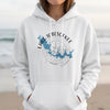 White hoodie with "Lake to Bescokee Georgia" map and compass graphic.