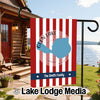 Glen Lake Michigan garden flag with red and white stripes, personalized for The Smith Family.