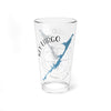 Glass with Key Largo Florida map and compass design.