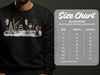 Gildan 18000 heavy blend crewneck sweatshirt size chart with measurements.