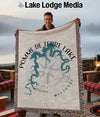 Pomme de Terre Lake map blanket with compass and "Missouri" text.