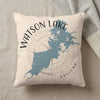 Cream pillow with a blue map of Watson Lake, Arizona and text.