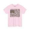Land of the Free Because of the Brave T-Shirt | American Flag Tee | Patriotic Camo for Veterans and Fourth of July