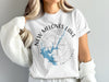 White t-shirt with New Melones Lake California compass and map graphic.