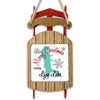 Red and wood sled ornament with "Merry Christmas from Lynx Lake" text.