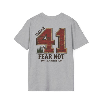 Isaiah 41:10 Fear Not For I am With You Bible Verse Scripture T-Shirt | Sports Jersey | Baptism Gift Rustic Mountain Retro