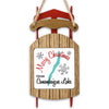 Red sled ornament with "Merry Christmas from Canandaigua Lake" text.