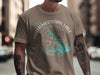 T-shirt with "Smith Mountain Lake Virginia" text and turquoise lake map in compass design.