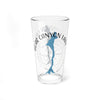 Clear glass with blue Bear Canyon Lake map, compass, and "Arizona" text.
