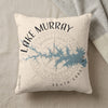 Pillow with Lake Murray map graphic, compass, and text "Lake Murray South Carolina".