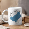 White mug with "Lake Mascuppic New Hampshire" map design and compass rose.