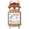 Sleigh ornament with "Merry Christmas FROM Rough River Lake" text and snowflakes.