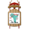 Red and wooden sled ornament with "Merry Christmas From Lake Stevens" text.