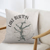 Lake Burton Georgia map design on a throw pillow with compass rose.