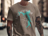 Brown t-shirt with Lake Lotawana Missouri shape and compass design.