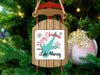 Sled ornament with Merry Christmas from Lake Murray text and snowflakes.