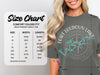 Comfort Colors 1717 heavyweight adult tee size chart with measurements and "Fort Loudoun Lake" graphic.