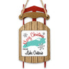 Sled ornament with "Merry Christmas From Lake Ontario" text and map outline.