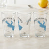 Three clear glasses featuring a blue map and "Whiskeytown Lake California" text.
