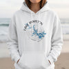 White hoodie with Lake Hamilton Arkansas map and compass graphic.